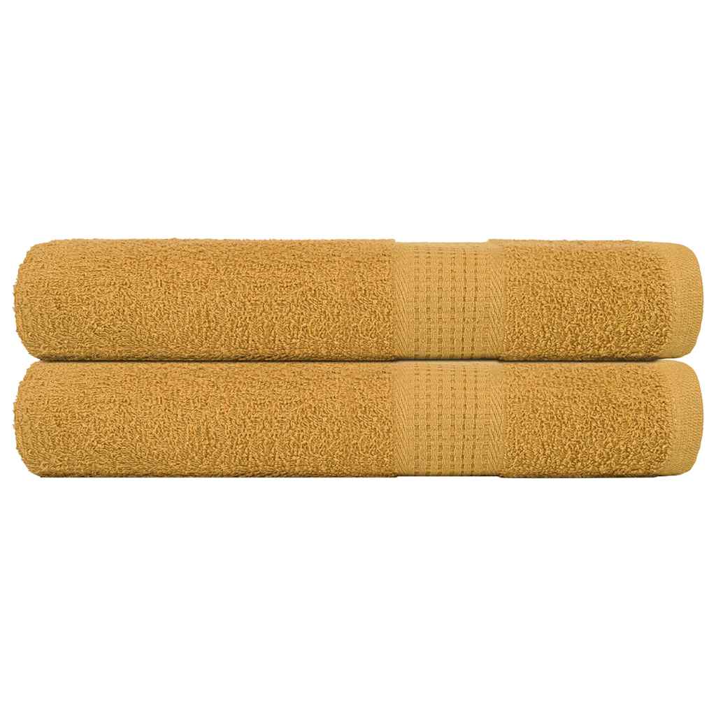 vidaXL Handdukar FROGN 2 st guld 100x200 cm 360 gsm
