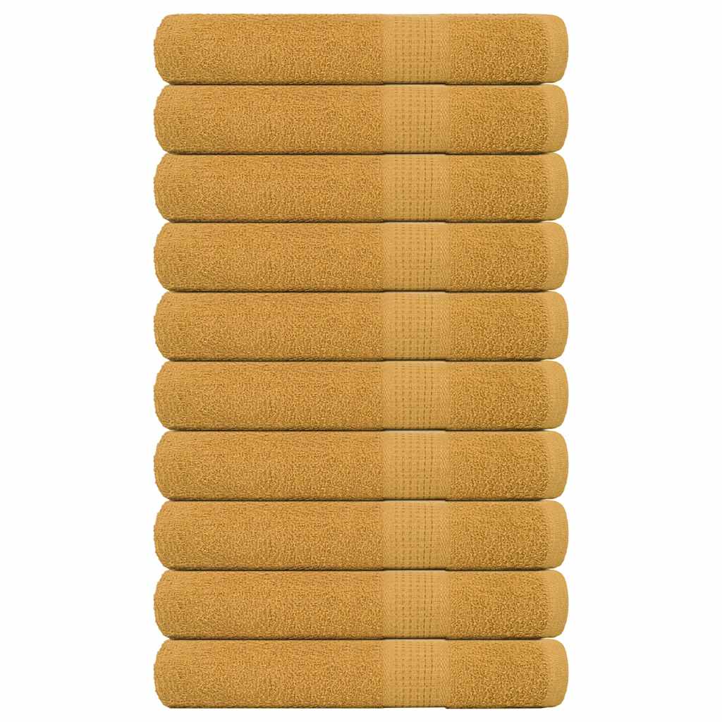 vidaXL Handdukar FROGN 10 st guld 100x200 cm 360 gsm