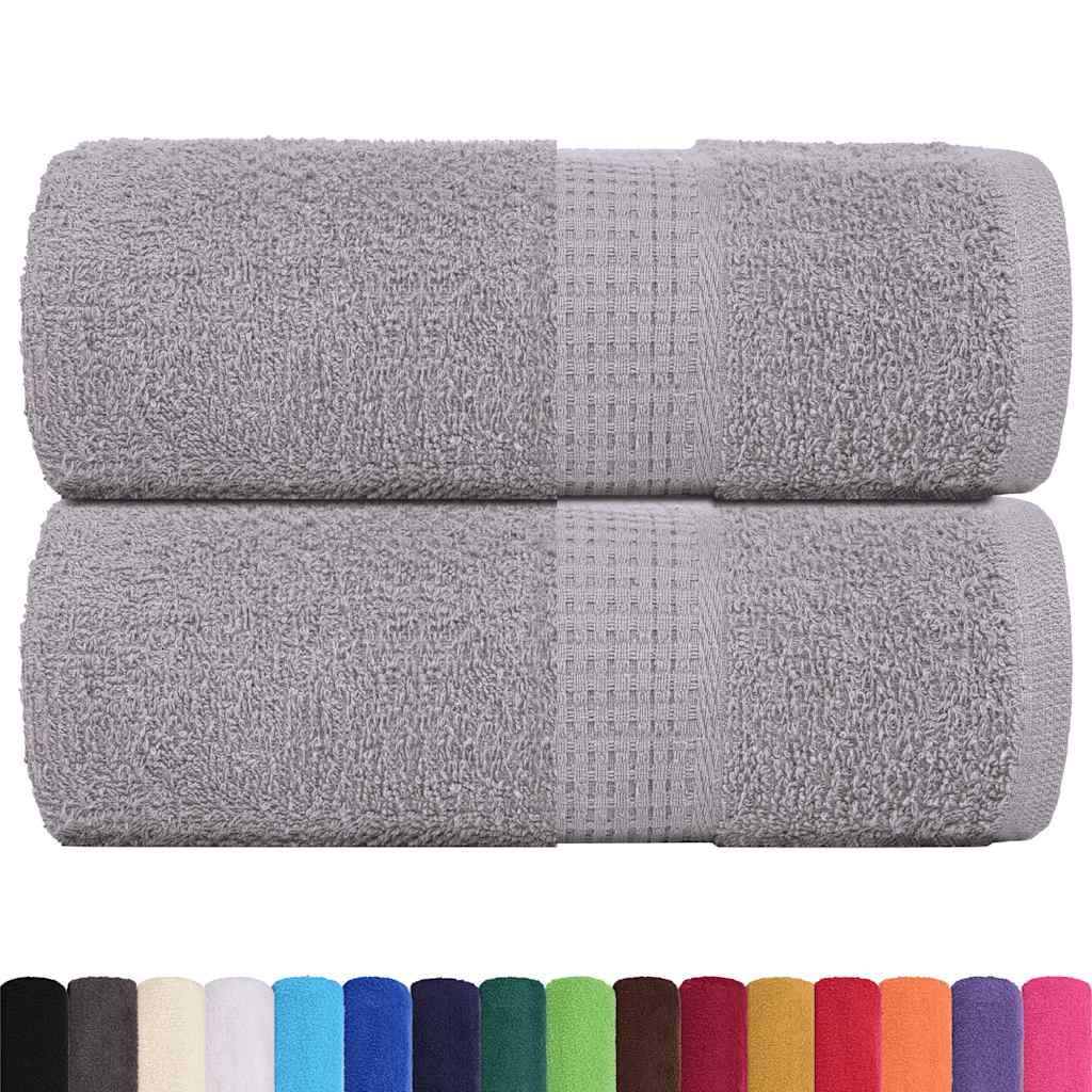 vidaXL Zeepdoekjes 2 st 30x30 cm 360 g/m² 100% katoen grijs afbeelding