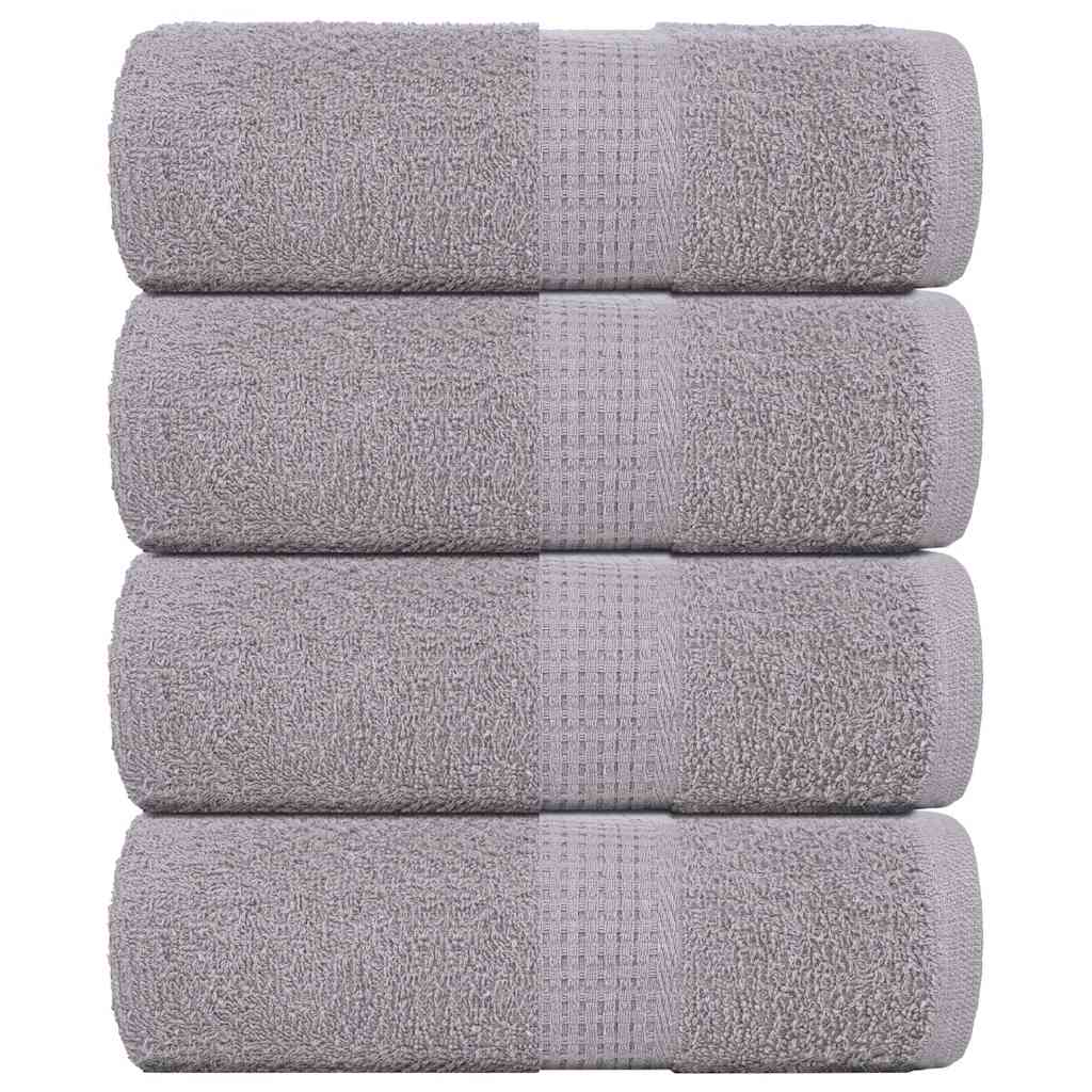 vidaXL Ručníky FROGN 4 ks šedé 30x30 cm 360 g/m²