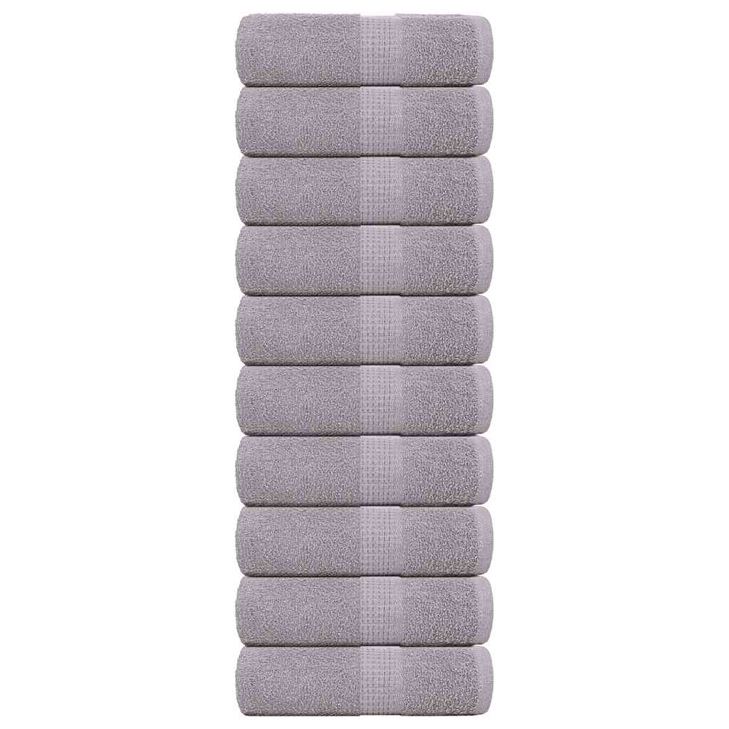 vidaXL Ručníky FROGN 10 ks šedé 30x30 cm 360 g/m²