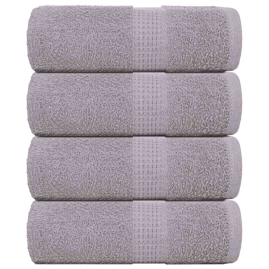 vidaXL Ručníky pro hosty FROGN 4 ks šedé 30x50 cm 360 g/m²