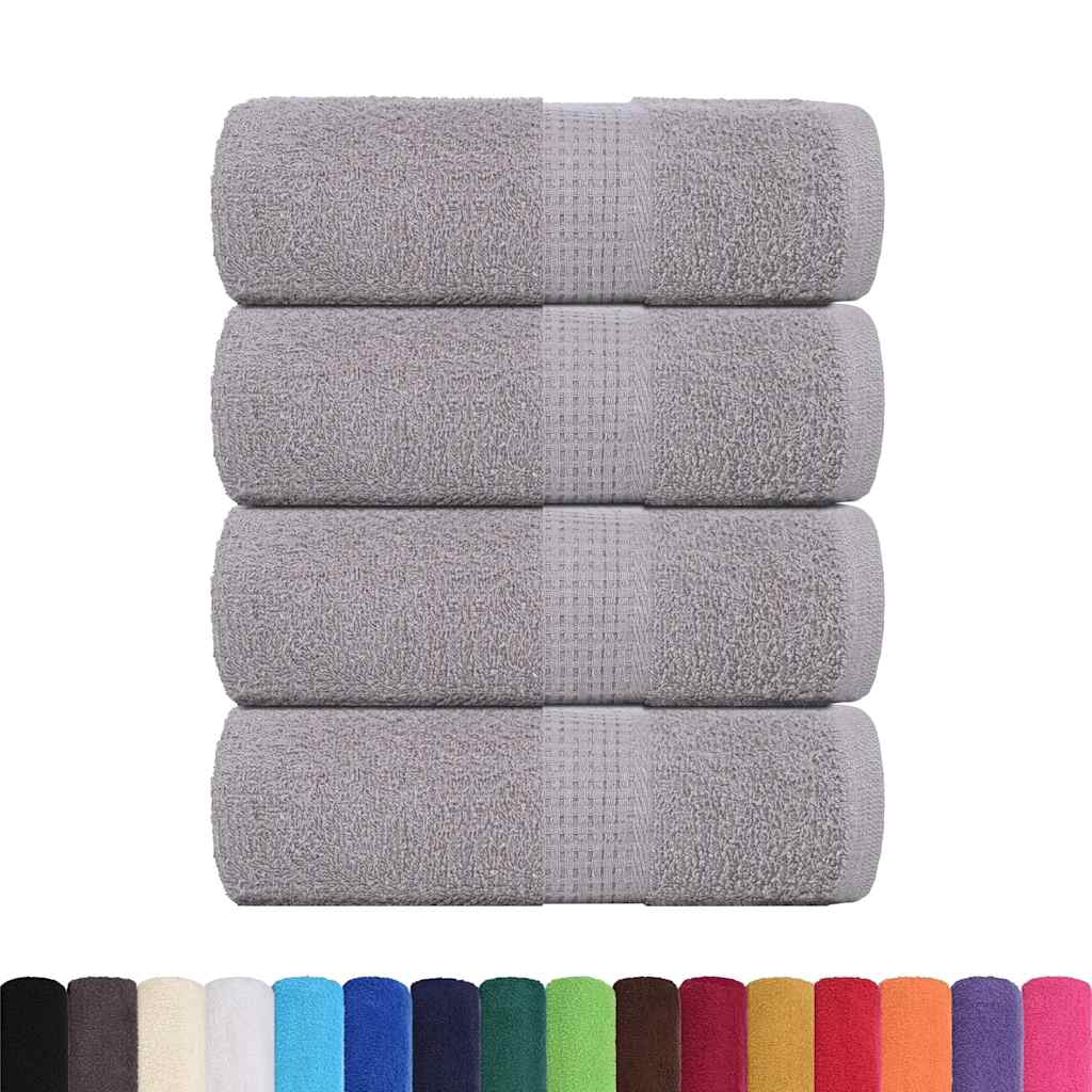 vidaXL Gastendoekjes 4 st 30x50 cm 360 g/m² 100% katoen grijs afbeelding
