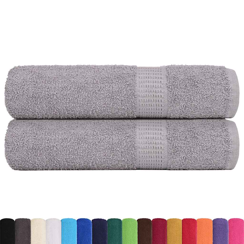 vidaXL Prosoape de baie 2 buc Gri 100x150 cm 360 g/m² 100% bumbac