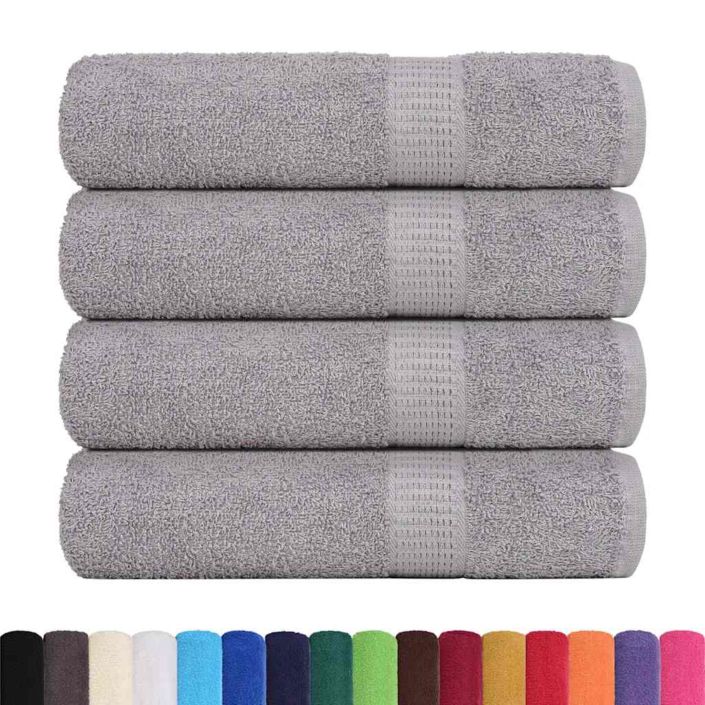 vidaXL Badhanddoeken 4 st 100x150 cm 360 g/m² 100% katoen grijs afbeelding
