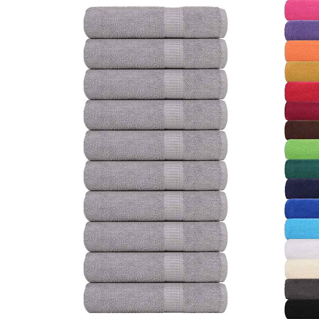 vidaXL Badhanddoeken 10 st 100x150cm 360 g/m² 100% katoen grijs afbeelding