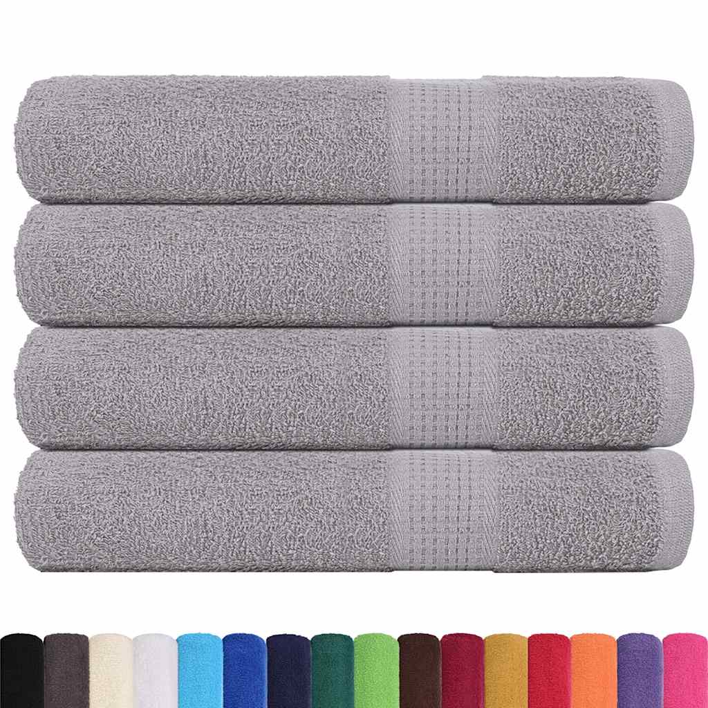 vidaXL Saunahanddoeken 4 st 80x200 cm 360 g/m² 100% katoen grijs afbeelding