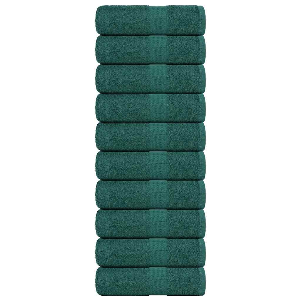 vidaXL Prosoape de săpun 10 buc Verde 30x30 cm 360 g/m² 100% bumbac