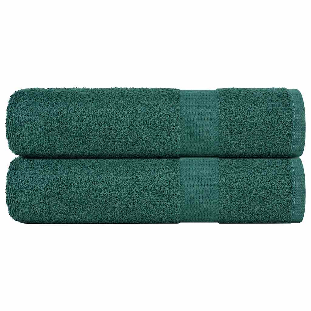 vidaXL Prosoape de mână 2 buc Verde 50x100 cm 360 g/m² 100% bumbac