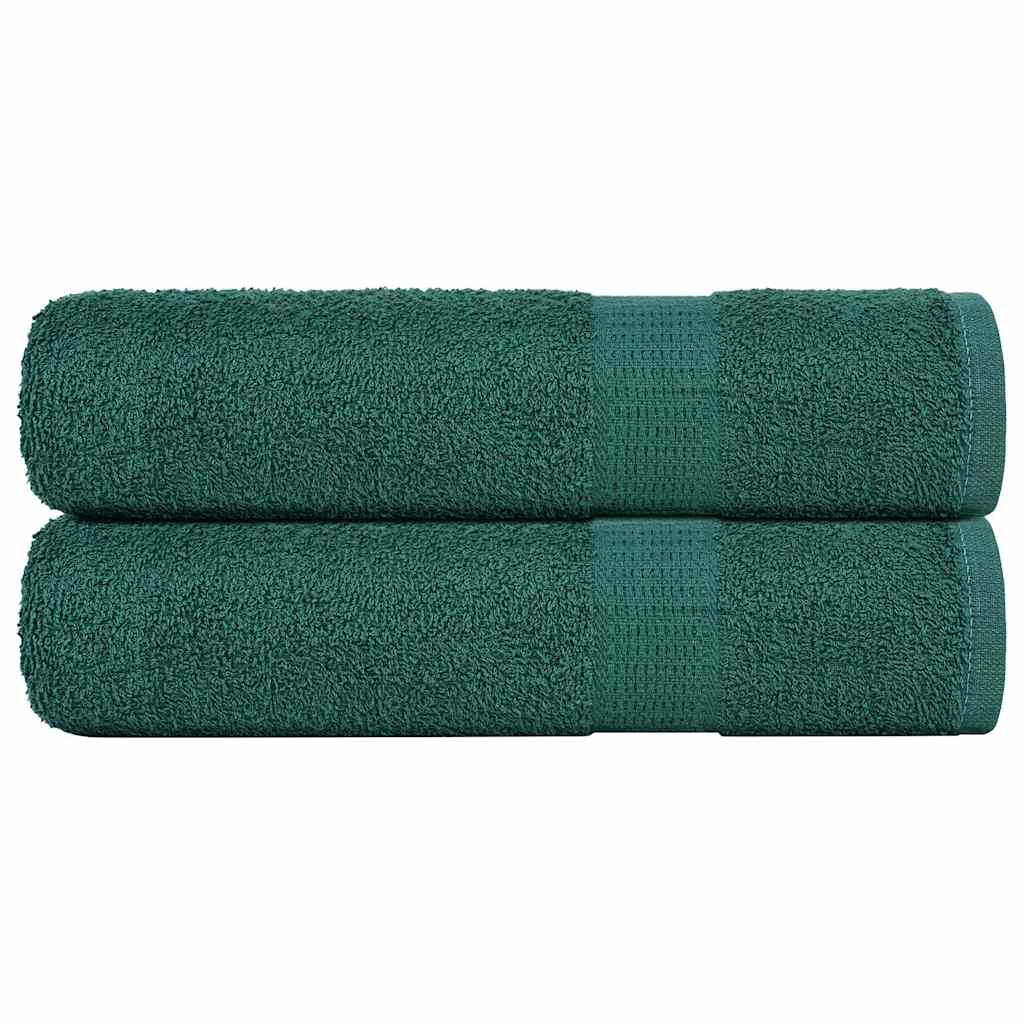 vidaXL Prosoape de duș 2 buc Verde 70x140 cm 360 g/m² 100% bumbac