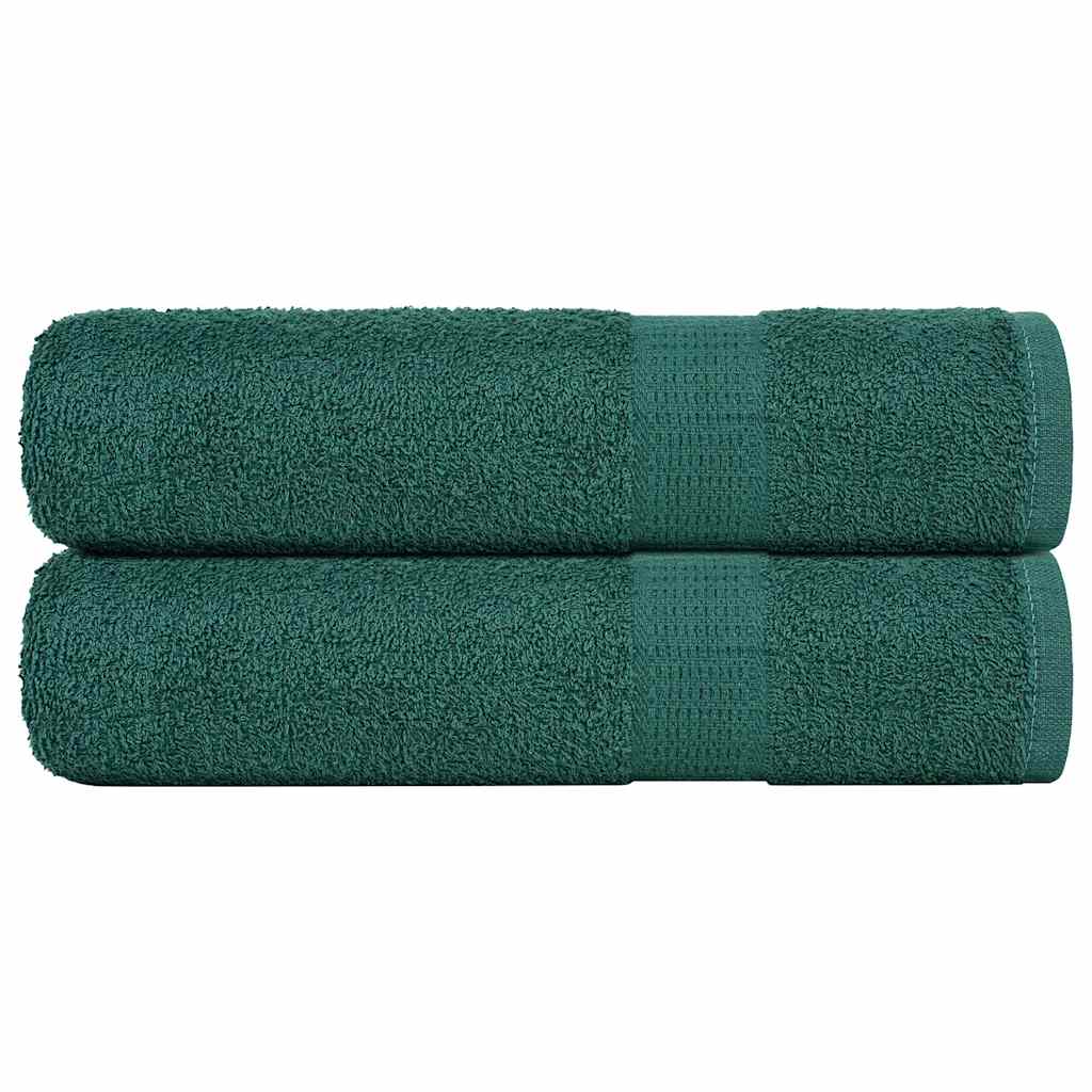 vidaXL Prosoape de baie 2 buc Verde 100x150 cm 360 g/m² 100% bumbac