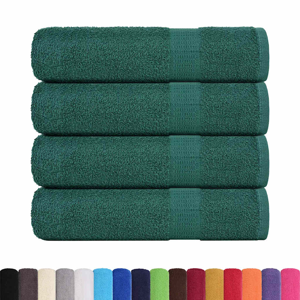 vidaXL Badhanddoeken 4 st 100x150 cm 360 g/m² 100% katoen groen afbeelding