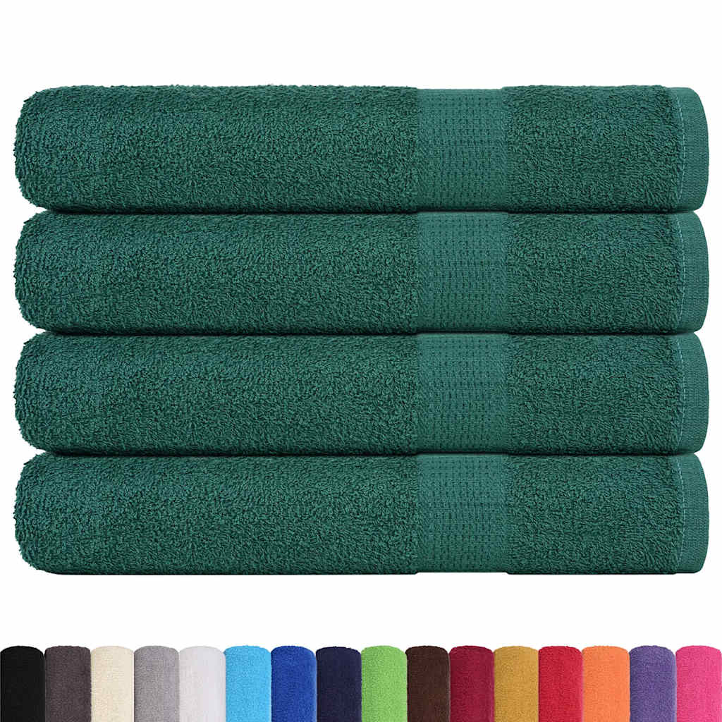 vidaXL Saunahanddoeken 4 st 80x200 cm 360 g/m² 100% katoen groen afbeelding