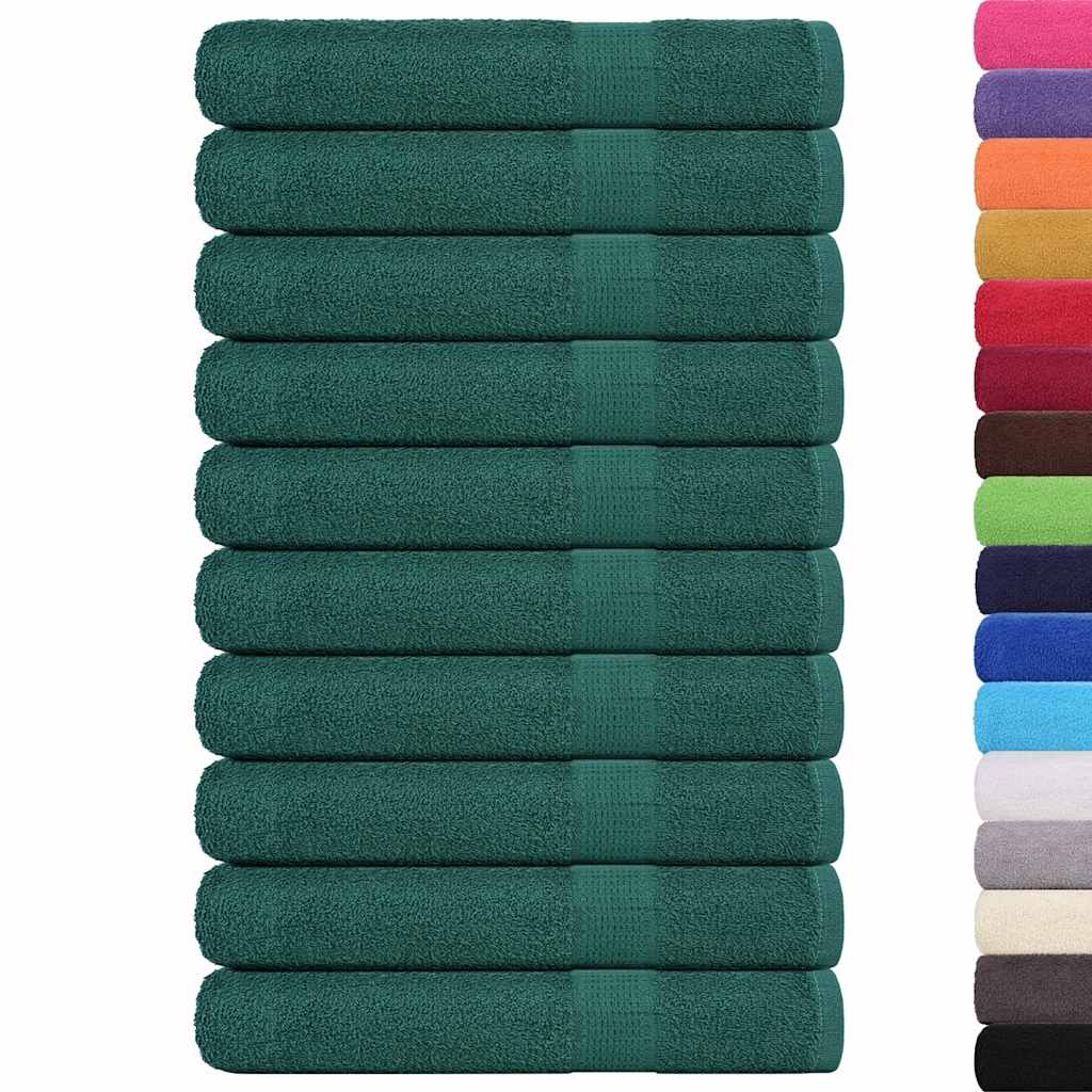 vidaXL Saunahanddoeken 10 st 80x200 cm 360 g/m² 100% katoen groen afbeelding