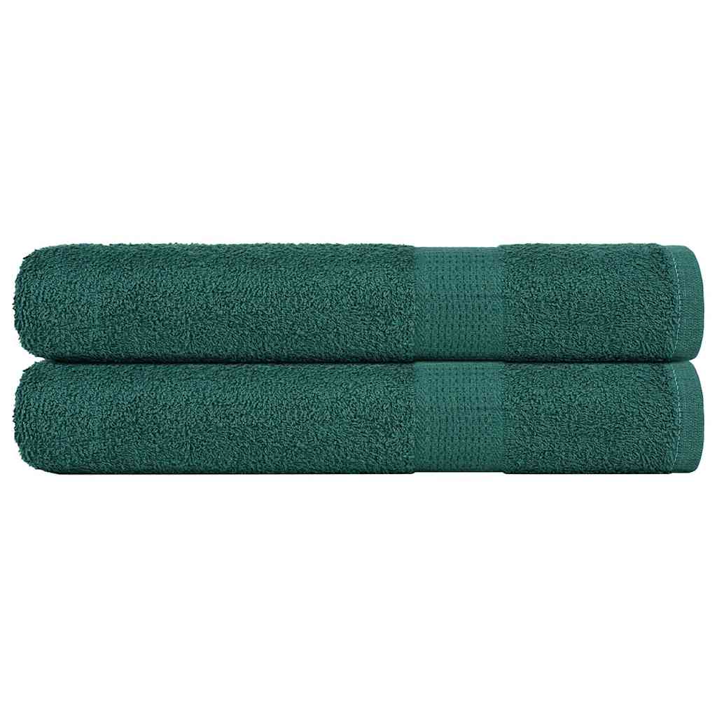 vidaXL Prosoape 2 buc Verde 100x200 cm 360 g/m² 100% bumbac