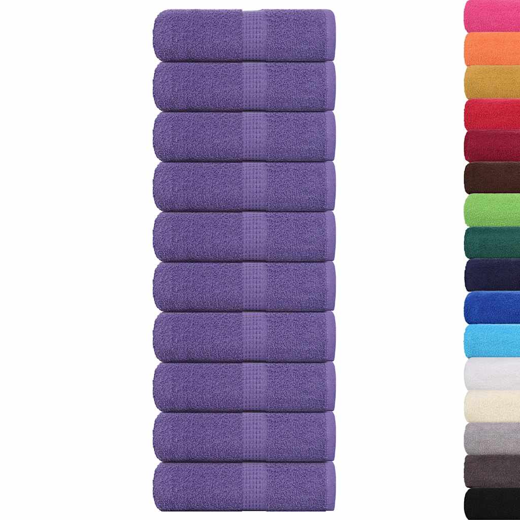 vidaXL Uteráky na ruky 10 ks, fialová 30x30 cm 360 g/m2, 100 % bavlna
