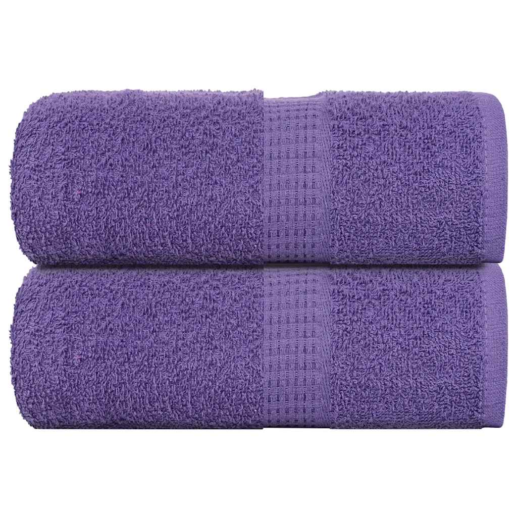 vidaXL Prosoape pentru oaspeți 2 buc Violet 360 g/m² 100% bumbac