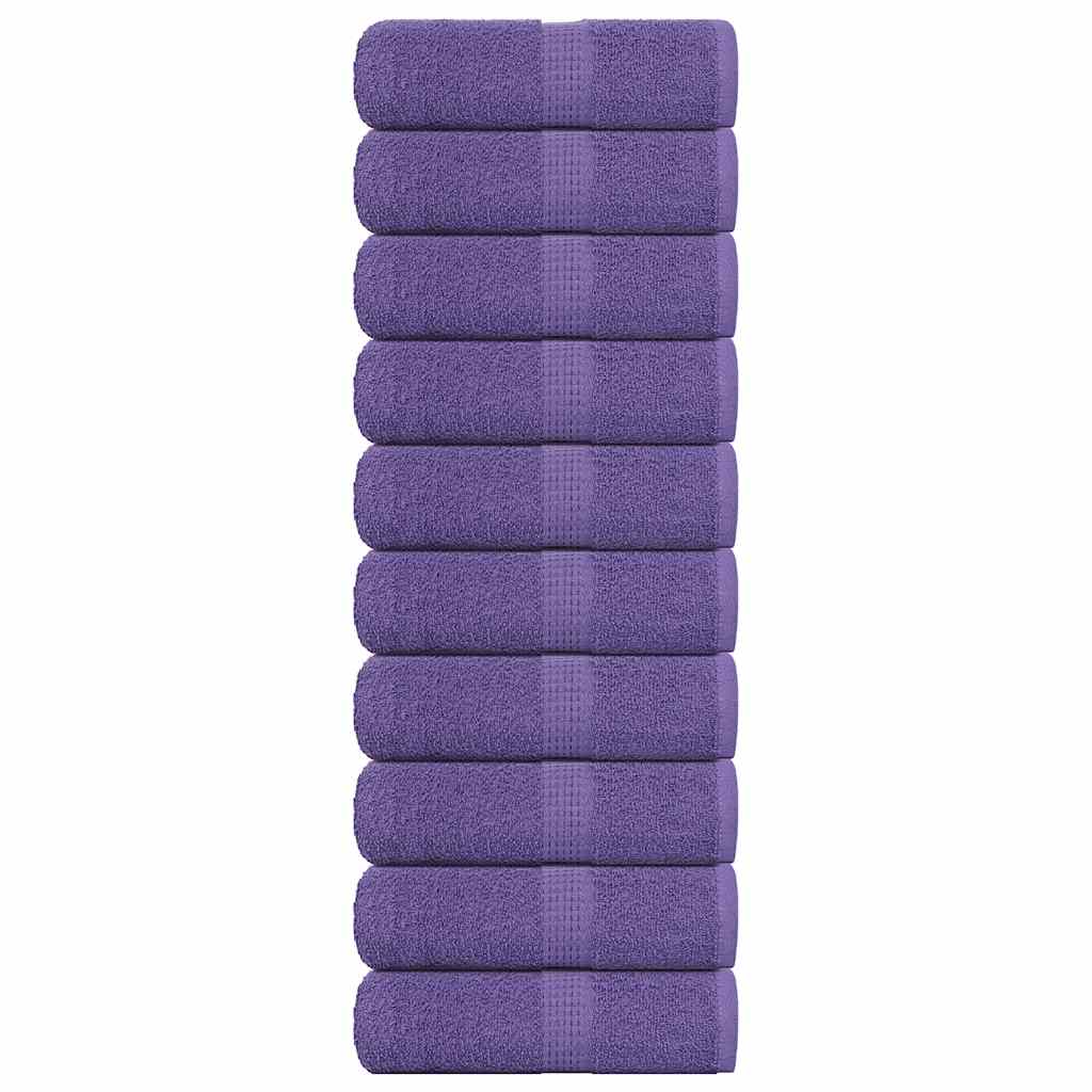 vidaXL Prosoape pentru oaspeți 10 buc Violet 360 g/m² 100% bumbac