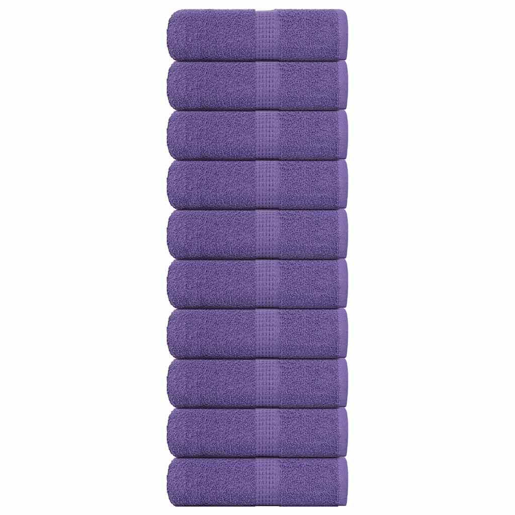 vidaXL Ručníky pro hosty FROGN 10 ks fialové 30x50 cm 360 g/m²