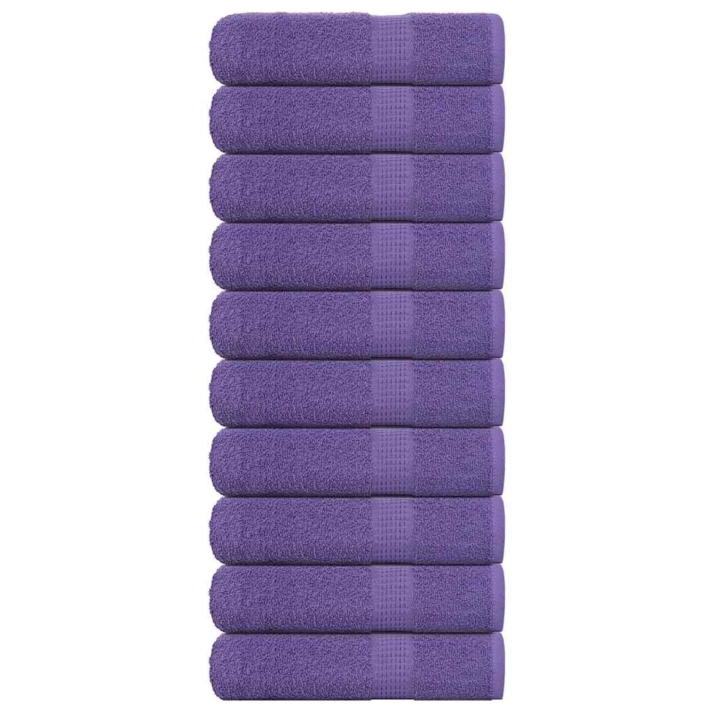 vidaXL Prosoape de mână 10 buc Violet 50x100 cm 360 g/m² 100% bumbac