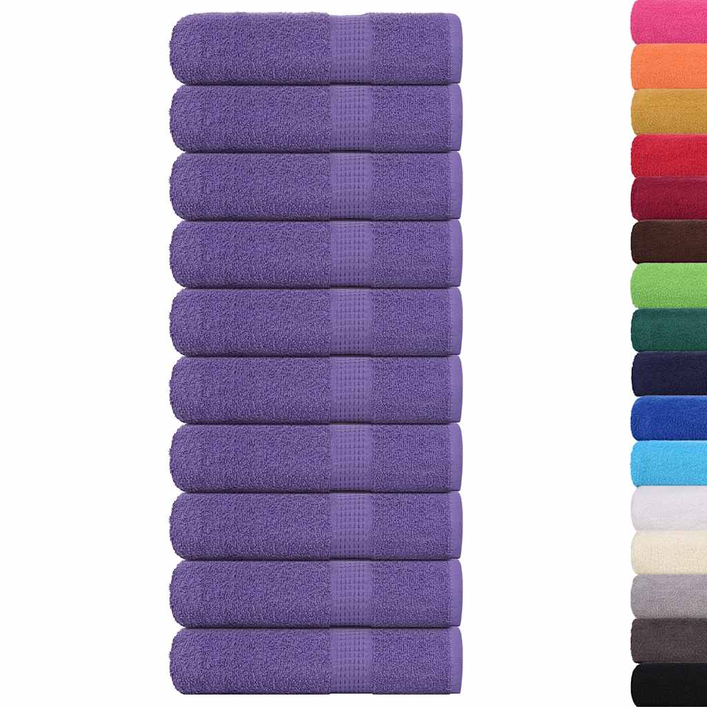 vidaXL Badhanddoeken 10 st 100x150 cm 360 g/m² 100% katoen paars afbeelding