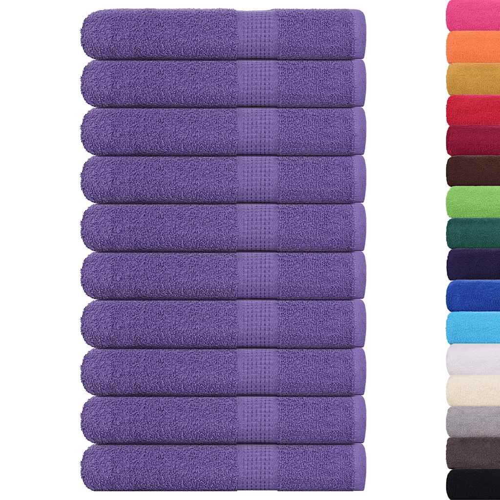 vidaXL Saunahanddoeken 10 st 80x200 cm 360 g/m² 100% katoen paars afbeelding