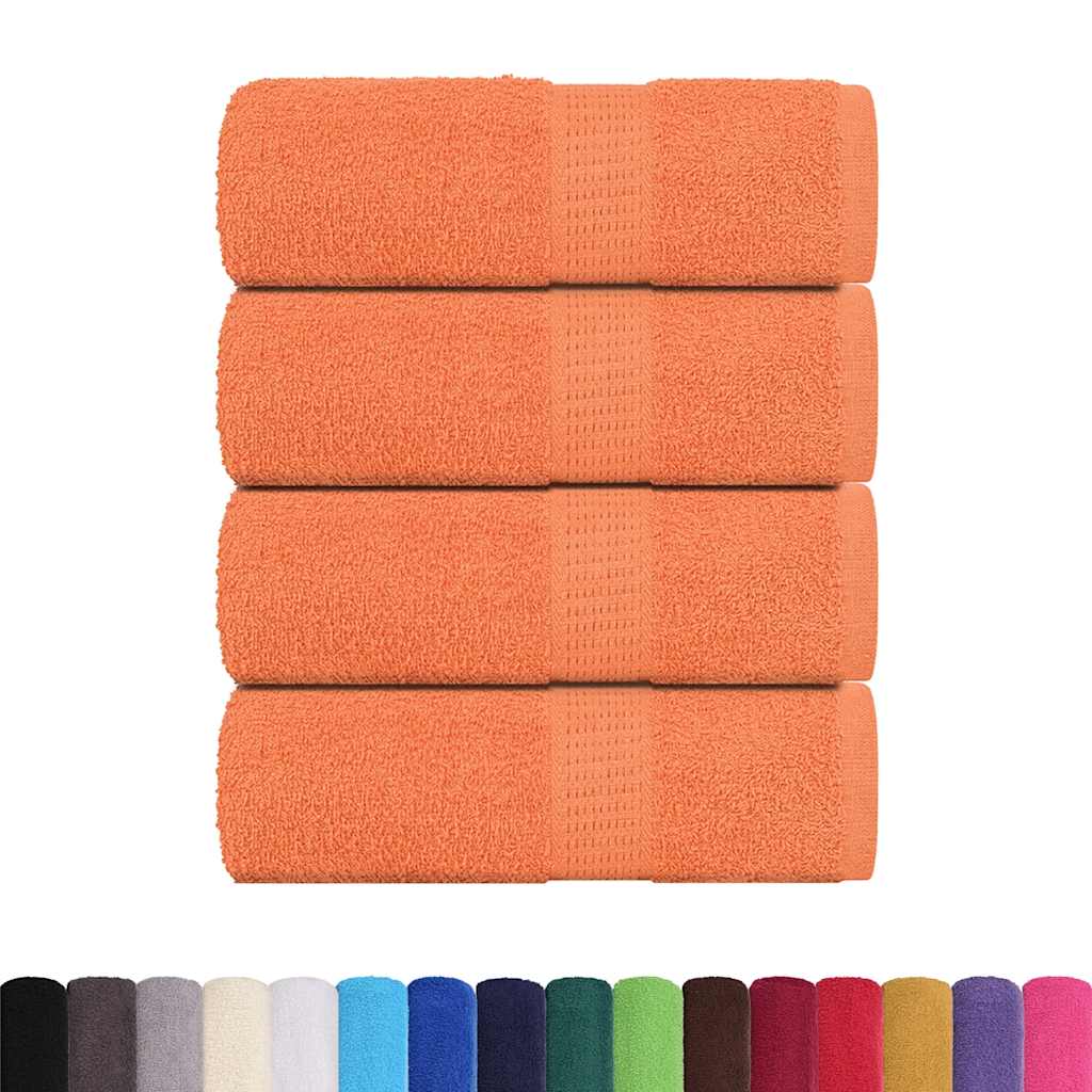 vidaXL Gastendoekjes 4 st 30x50 cm 360 g/m² 100% katoen oranje afbeelding