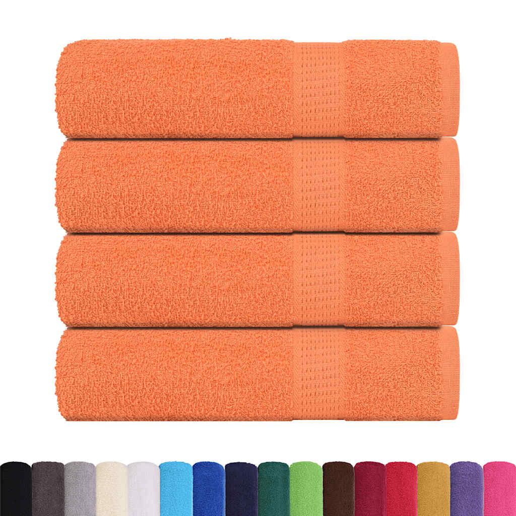 vidaXL Douchehanddoeken 4 st 70x140 cm 360 g/m² 100% katoen oranje afbeelding
