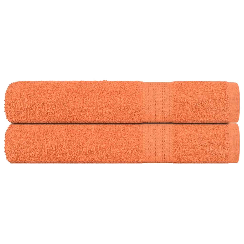vidaXL Prosoape pentru saună 2 buc Portocaliu 360 g/m² 100% bumbac