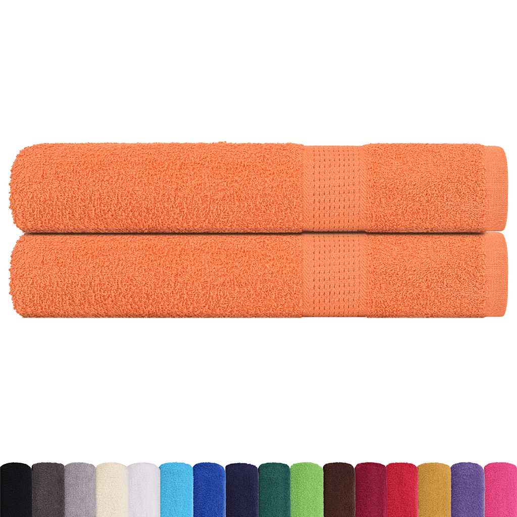 vidaXL Saunahanddoeken 2 st 80x200 cm 360 g/m² 100% katoen oranje afbeelding