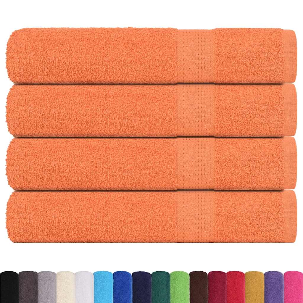 vidaXL Uteráky 4 ks oranžové 100x200 cm 360 g/m2 100 % bavlna