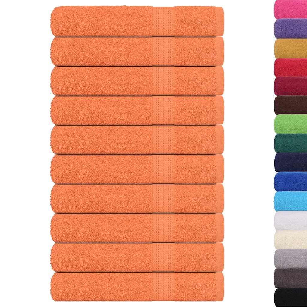 vidaXL Handdoeken 10 st 100x200 cm 360 g/m² 100% katoen oranje afbeelding