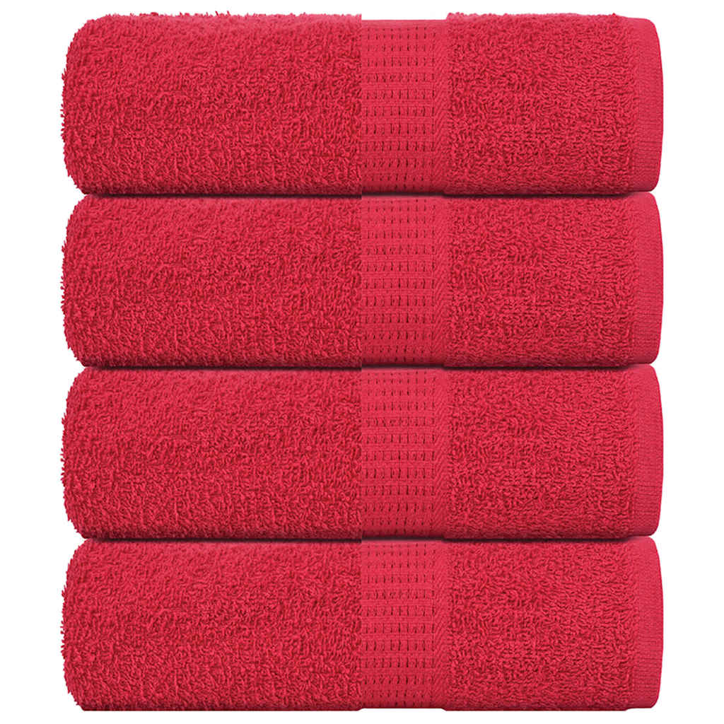 vidaXL Ručníky FROGN 4 ks červené 30x30 cm 360 g/m²