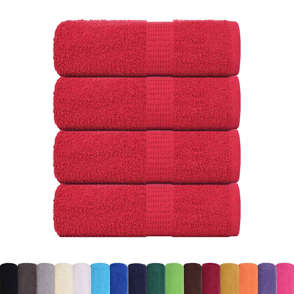 vidaXL Zeepdoekjes 4 st 30x30 cm 360 g/m² 100% katoen rood