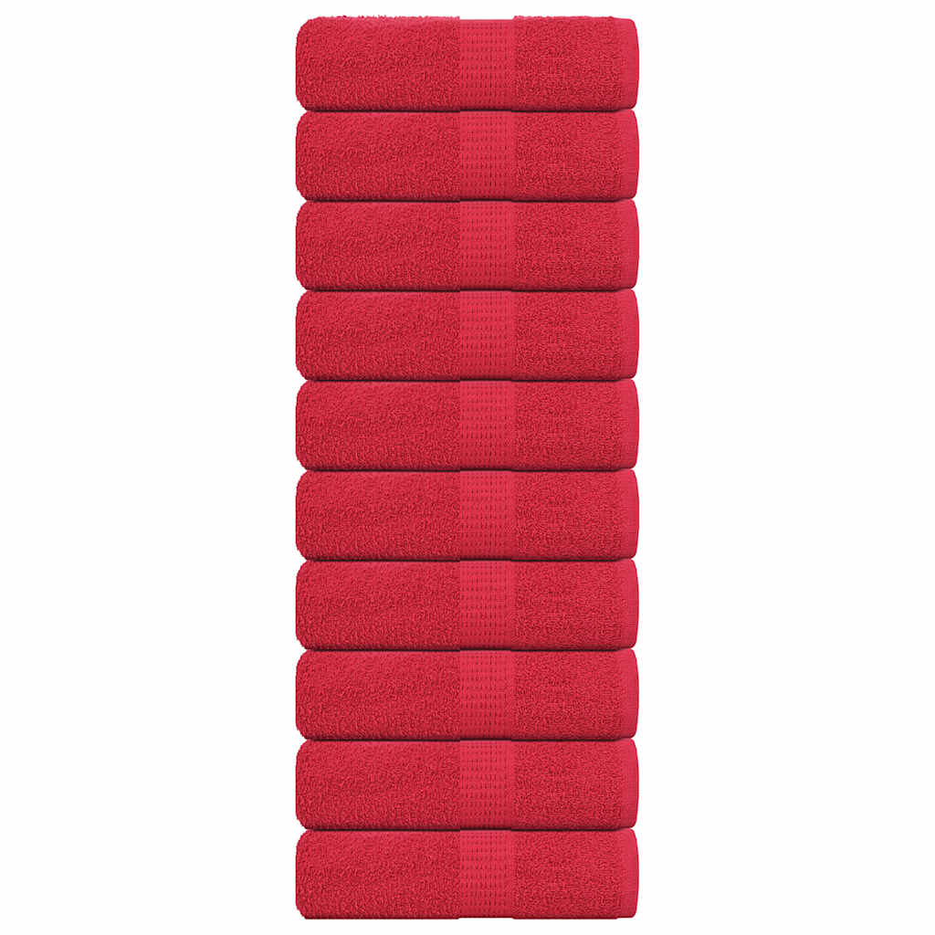 Seiftücher 10 Stk. Rot 30×30 cm 360 g/m² 100% Baumwolle