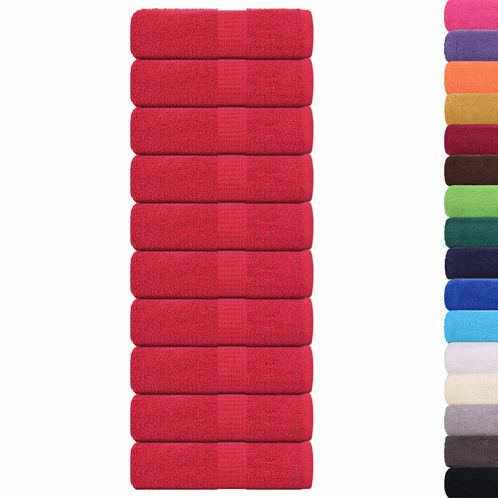 vidaXL Zeepdoekjes 10 st 30x30 cm 360 g/m² 100% katoen rood