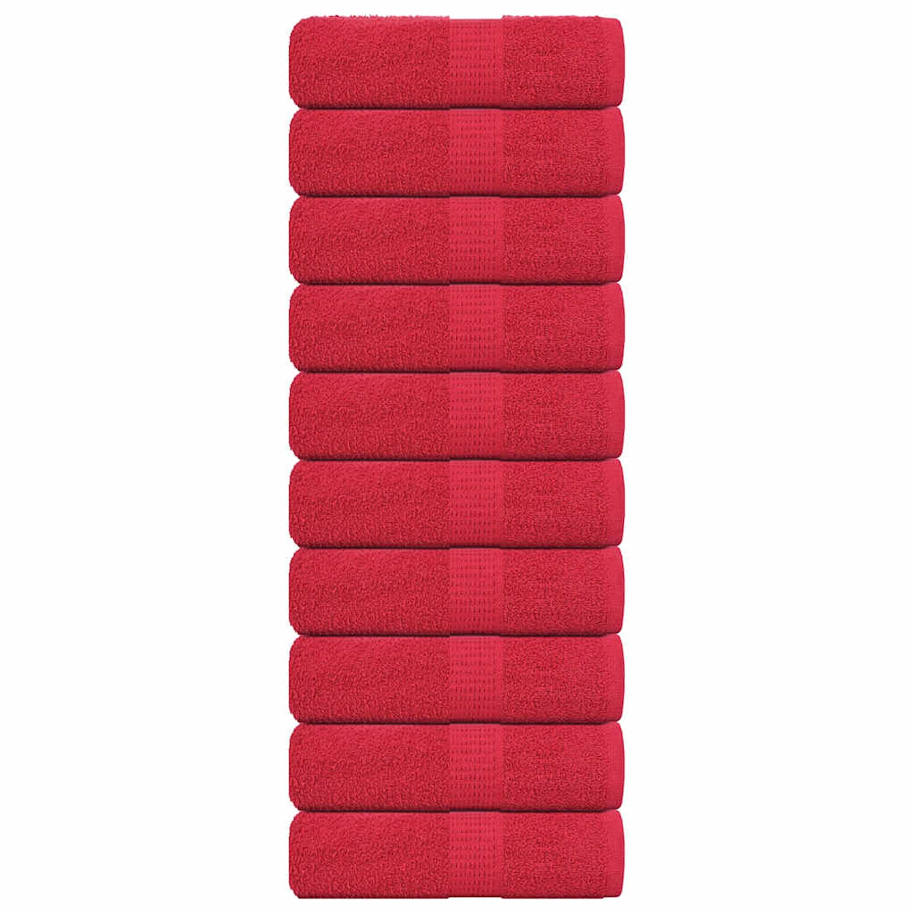 vidaXL Gästetücher 10 Stk. Rot 30x50 cm 360 g/m² 100% Baumwolle