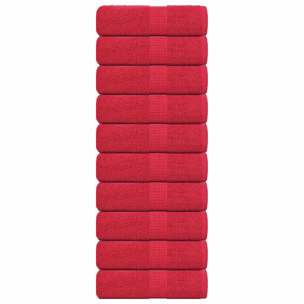 vidaXL Uteráky pre hostí FROGN 10 ks červené 30x50 cm 360 g/m²