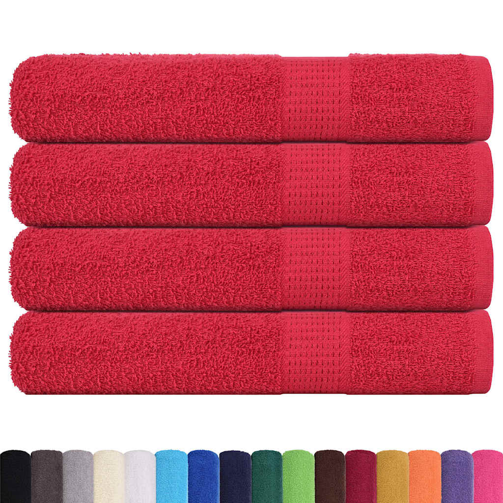 vidaXL Saunahanddoeken 4 st 80x200 cm 360 g/m² 100% katoen rood afbeelding