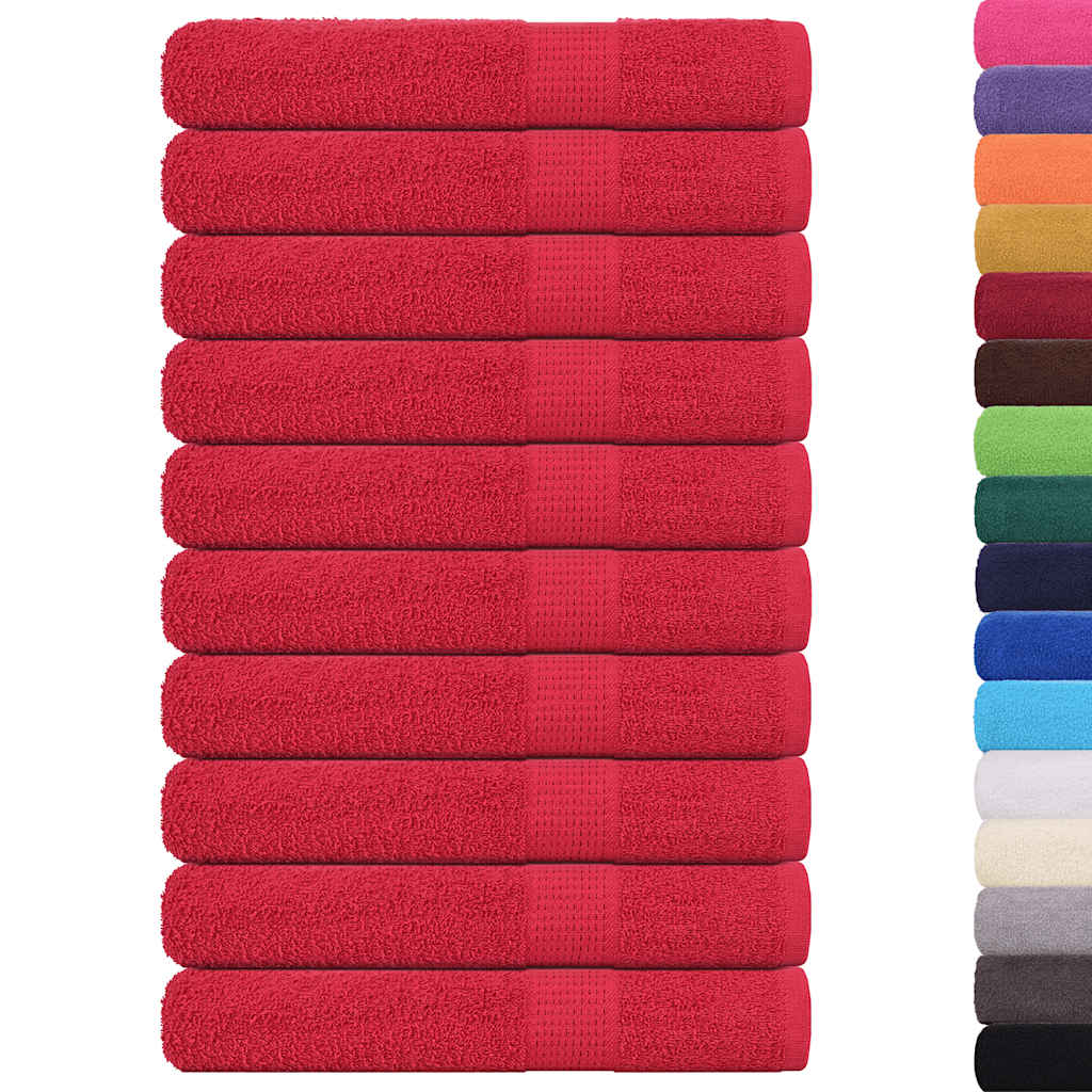 vidaXL Handdoeken 10 st 100x200 cm 360 g/m² 100% katoen rood afbeelding