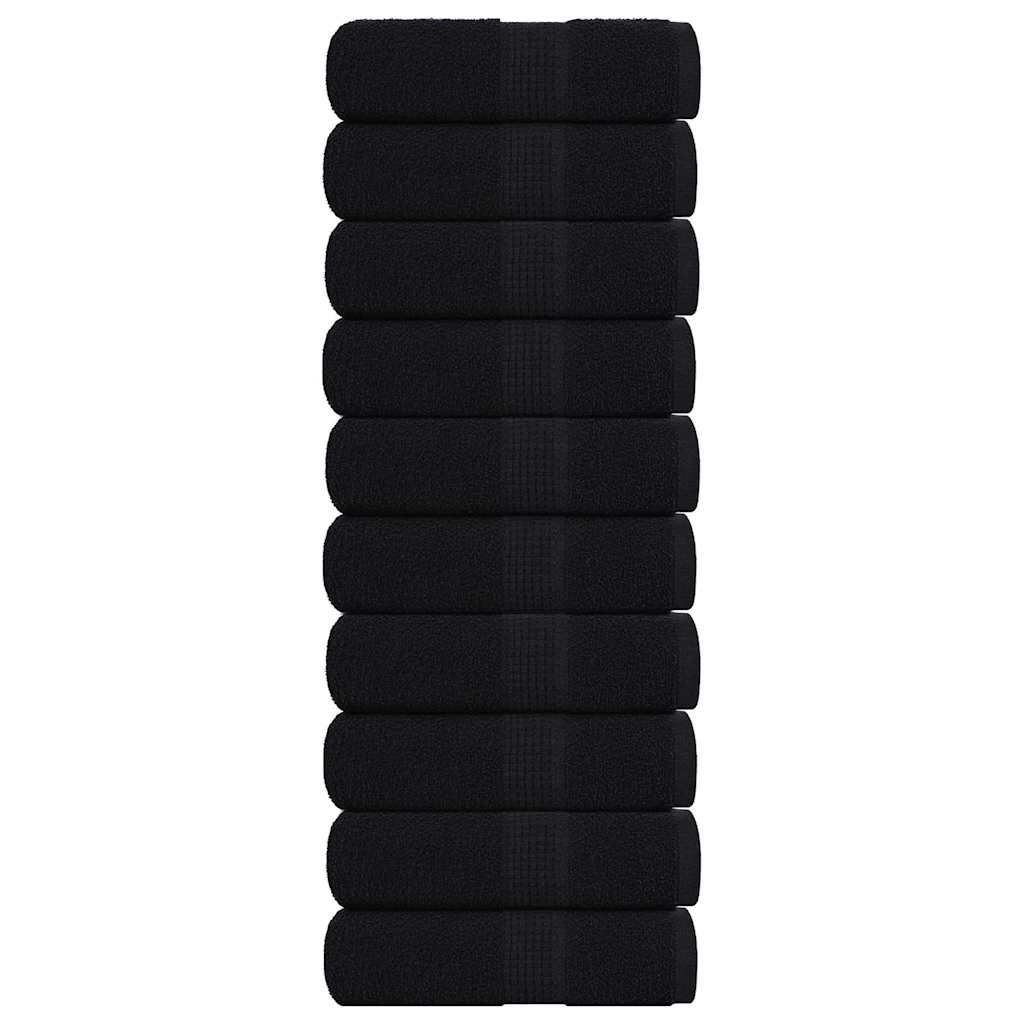 vidaXL Ručníky FROGN 10 ks černé 30x30 cm 360 g/m²