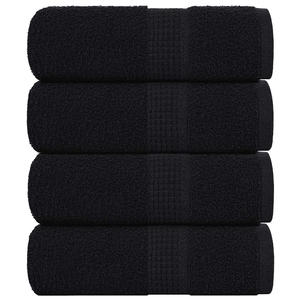 vidaXL Ručníky pro hosty FROGN 4 ks černé 30x50 cm 360 g/m²