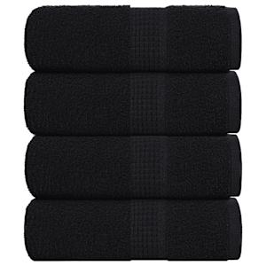 Brisače za goste FROGN 4 kosi črne 30x50 cm 360 g/m²