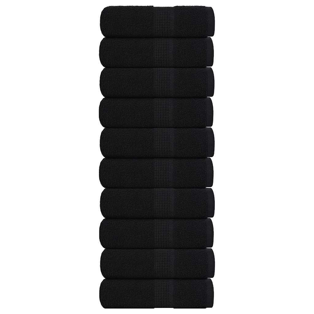 vidaXL Ručníky pro hosty FROGN 10 ks černé 30x50 cm 360 g/m²