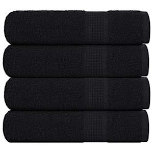 Brisače za roke FROGN 4 kosi črne 50x100 cm 360 g/m²