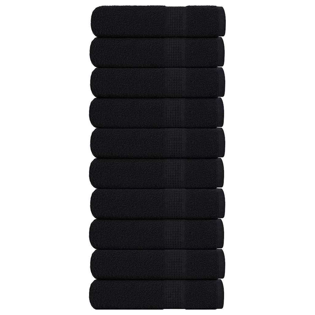 vidaXL Prosoape de mână 10 buc Negru 50x100 cm 360 g/m² 100% bumbac