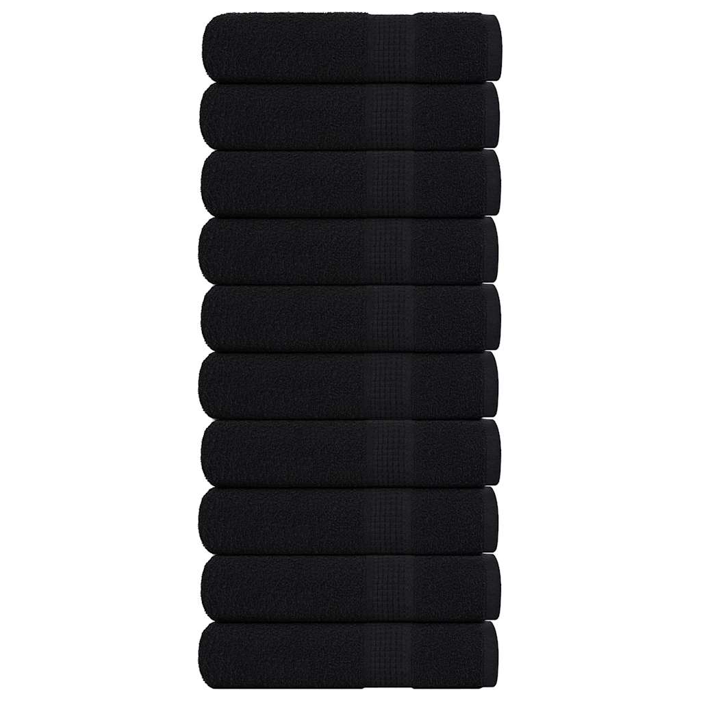 vidaXL Ručníky FROGN 10 ks černé 100x150 cm 360 g/m²
