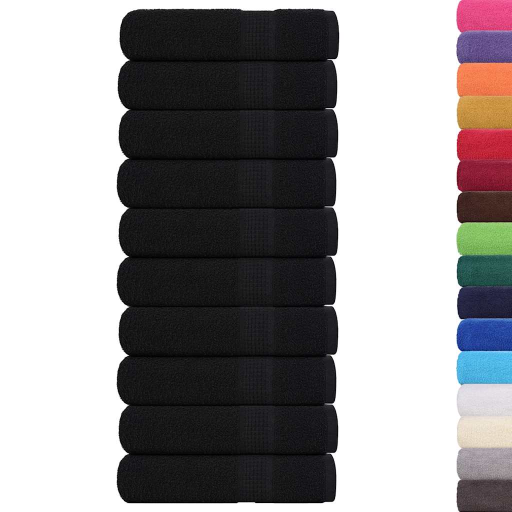 Thumbnail - vidaXL Badetücher 10 Stk. Schwarz 100x150 cm 360 g/m² 100% Baumwolle