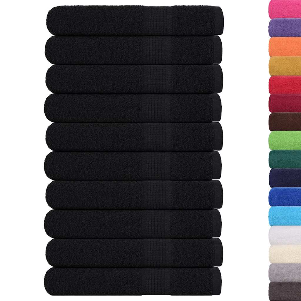 Thumbnail - vidaXL Handtücher 10 Stk. Schwarz 100x200 cm 360 g/m² 100% Baumwolle