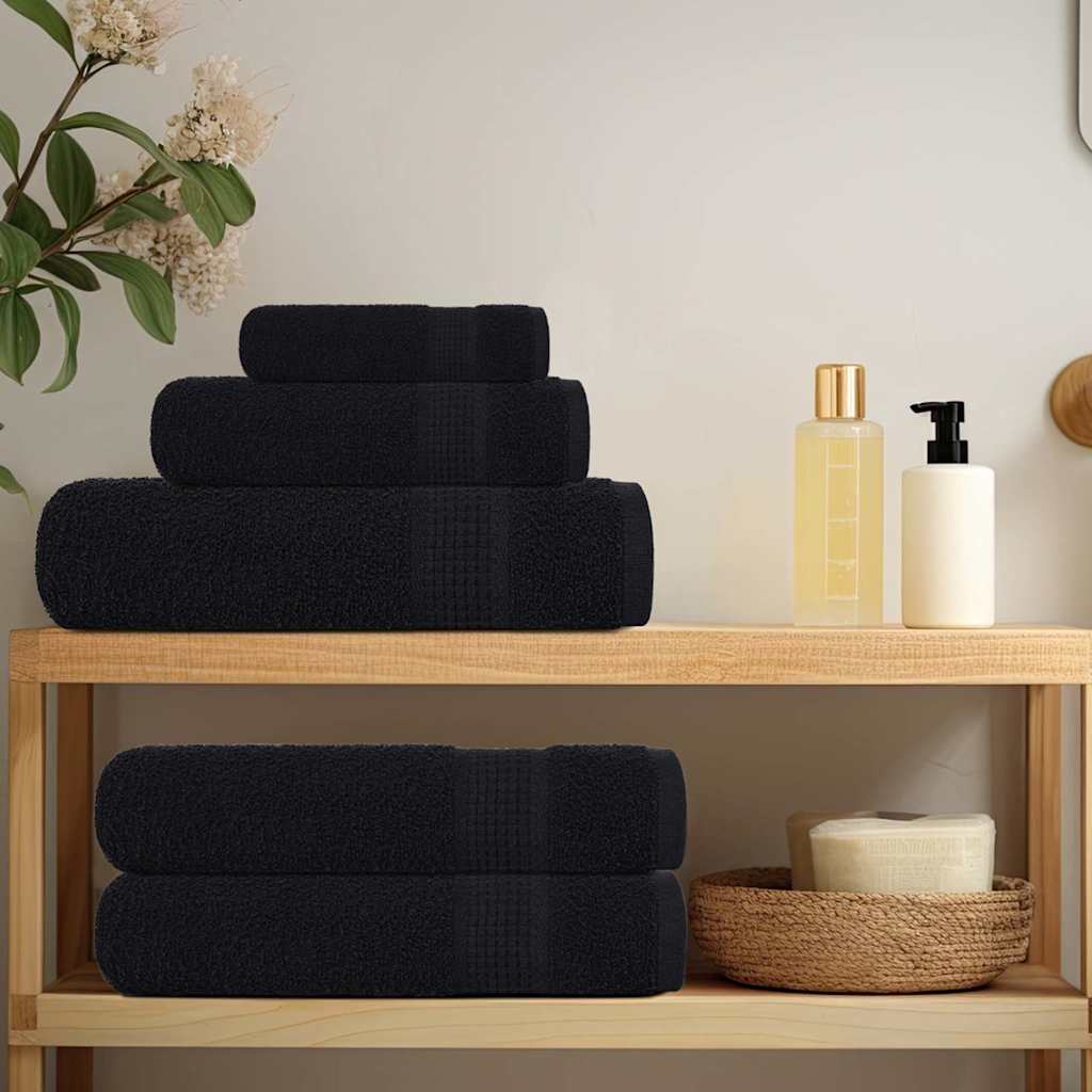 Thumbnail - vidaXL Handtücher 10 Stk. Schwarz 100x200 cm 360 g/m² 100% Baumwolle